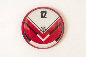 MCM Red Chevron Clock