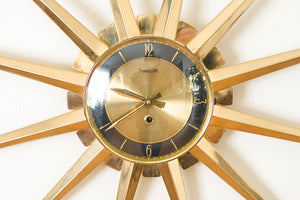 Brass Starburst Wall Clock
