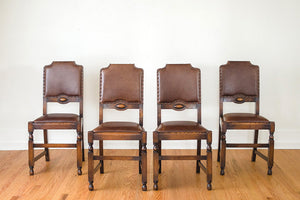 Leather & Oak Dining Chairs