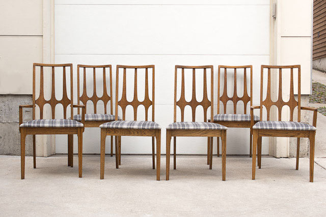 Broyhill Brasilia Plaid Dining Chairs