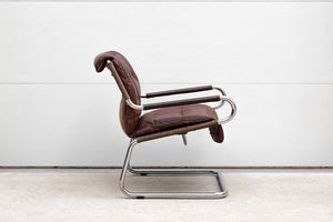 Patchwork Leather & Chrome Chair