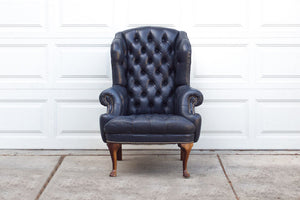 Vintage Navy Tufted Wingback