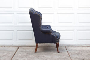 Vintage Navy Tufted Wingback
