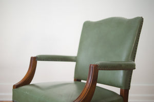 Stow Davis Green Leather Chairs