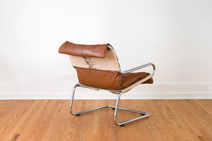 MCM Leather & Chrome Chair