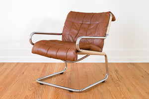 MCM Leather & Chrome Chair