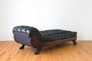 Antique Leather Chaise
