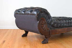 Antique Leather Chaise