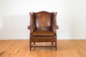 Distressed Leather Wingback