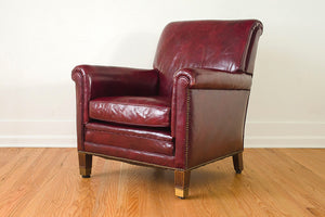 Burgundy Leather Club Chair