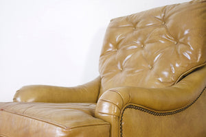 Mustard Leather Chair & Ottoman