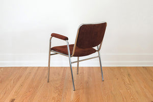 MCM Suede & Chrome Chair