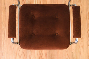 MCM Suede & Chrome Chair