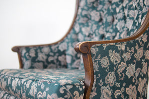 Teal Floral Tufted Chairs